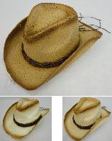 Paper Straw Cowboy Hat [Triple/Square Beads on Hat Band]